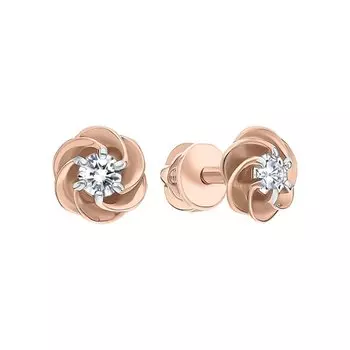 Золотые серьги с фианитами