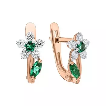 Золотые серьги с фианитами