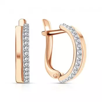 Золотые серьги с фианитами