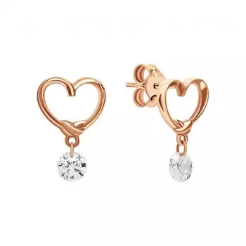 Золотые серьги с фианитами