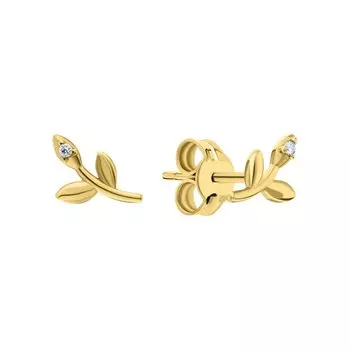 Золотые серьги с фианитами