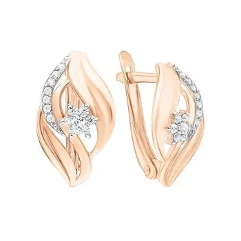 Золотые серьги с фианитами