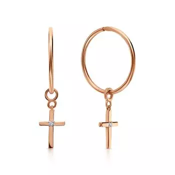 Золотые серьги с фианитами