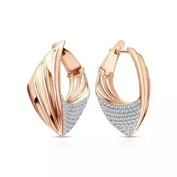 Золотые серьги с фианитами