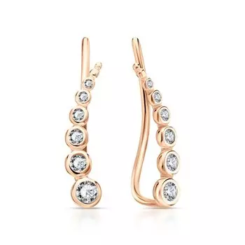 Золотые серьги с фианитами