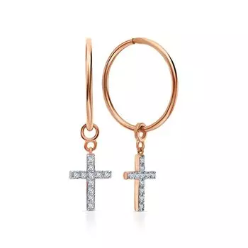 Золотые серьги с фианитами