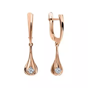 Золотые серьги с фианитами