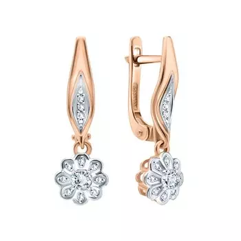 Золотые серьги с фианитами