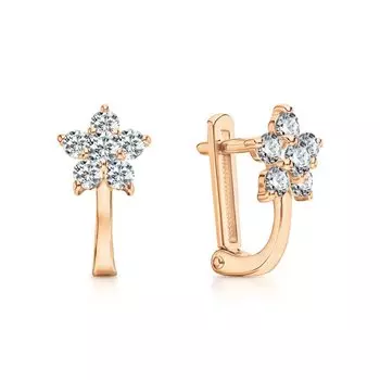 Золотые серьги с фианитами