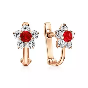 Золотые серьги с фианитами