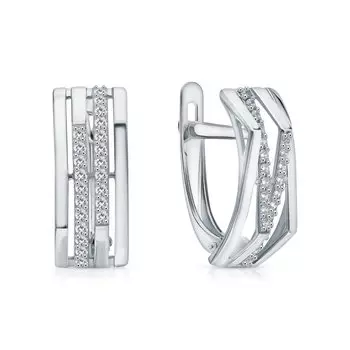 Золотые серьги с фианитами