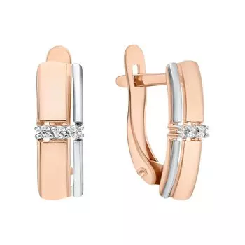 Золотые серьги с фианитами