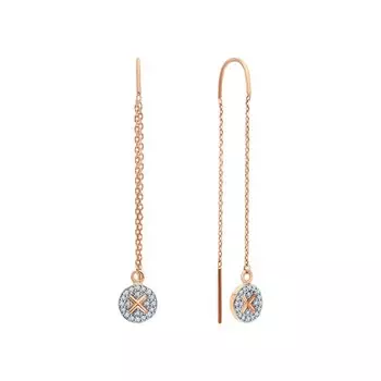 Золотые серьги с фианитами