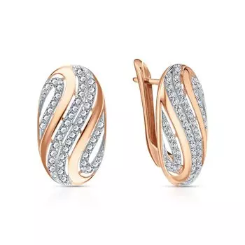 Золотые серьги с фианитами