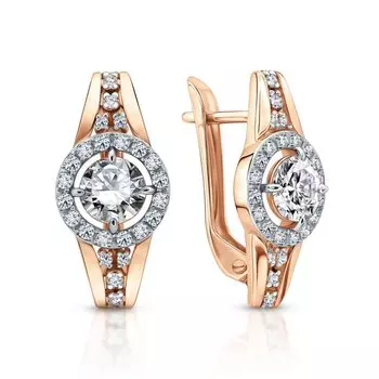 Золотые серьги с фианитами