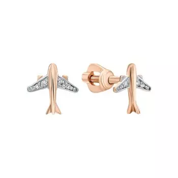 Золотые серьги с фианитами