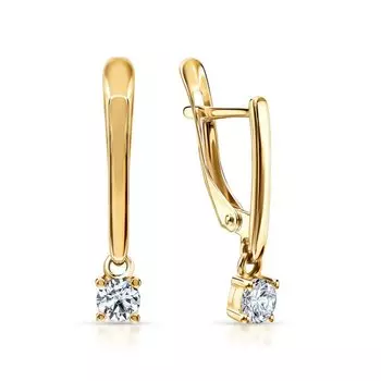 Золотые серьги с фианитами