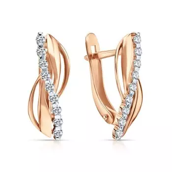 Золотые серьги с фианитами