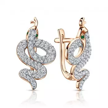 Золотые серьги с фианитами