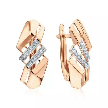 Золотые серьги с фианитами