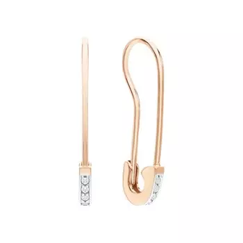 Золотые серьги с фианитами