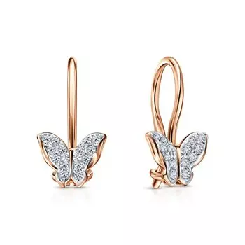 Золотые серьги с фианитами