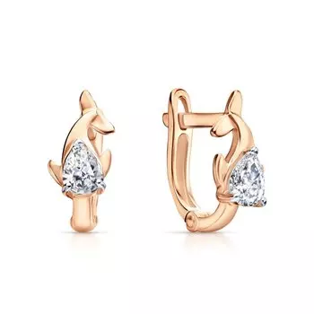 Золотые серьги с фианитами