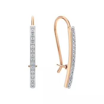 Золотые серьги с фианитами