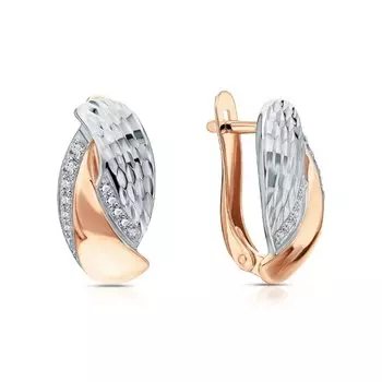 Золотые серьги с фианитами