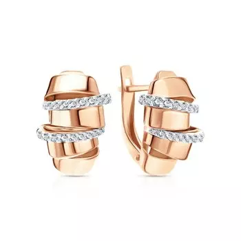 Золотые серьги с фианитами