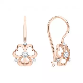 Золотые серьги с фианитами