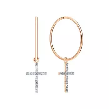 Золотые серьги с фианитами