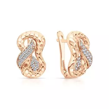 Золотые серьги с фианитами