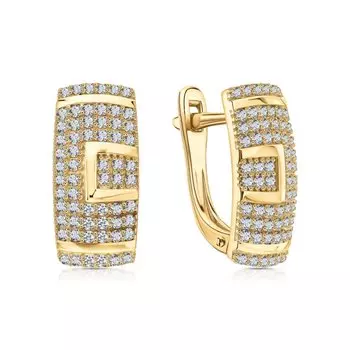 Золотые серьги с фианитами