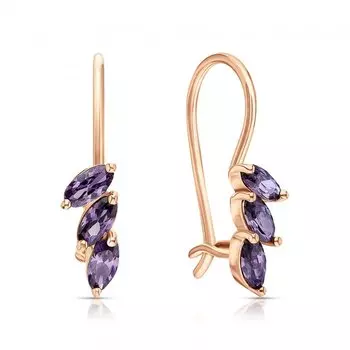 Золотые серьги с фианитами