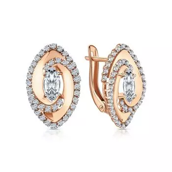 Золотые серьги с фианитами