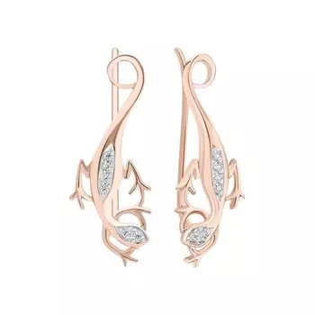 Золотые серьги с фианитами