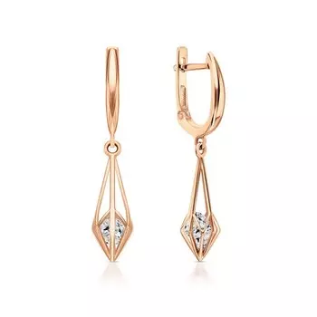 Золотые серьги с фианитами