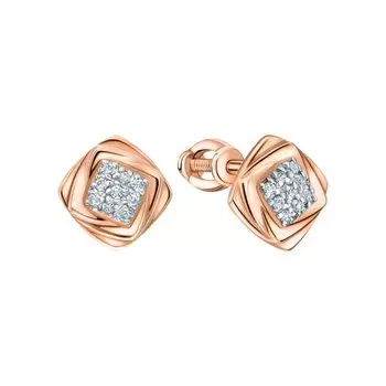 Золотые серьги с фианитами