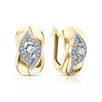 Золотые серьги с фианитами