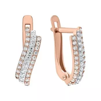 Золотые серьги с фианитами