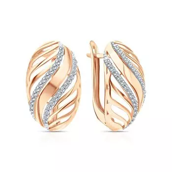 Золотые серьги с фианитами