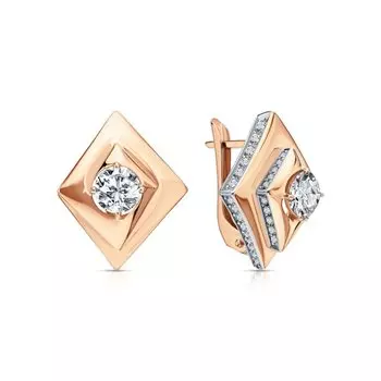 Золотые серьги с фианитами