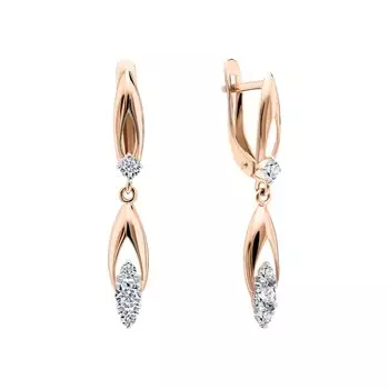 Золотые серьги с фианитами