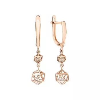 Золотые серьги с фианитами