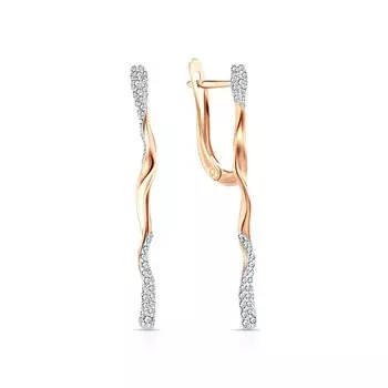 Золотые серьги с фианитами