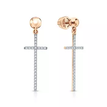 Золотые серьги с фианитами