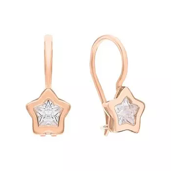 Золотые серьги с фианитами