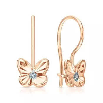 Золотые серьги с фианитами