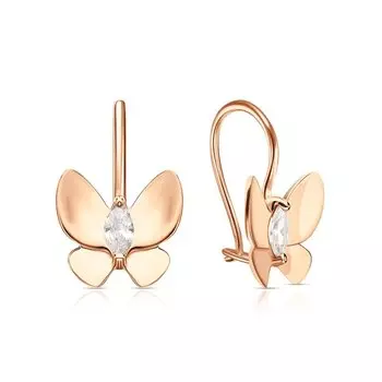 Золотые серьги с фианитами